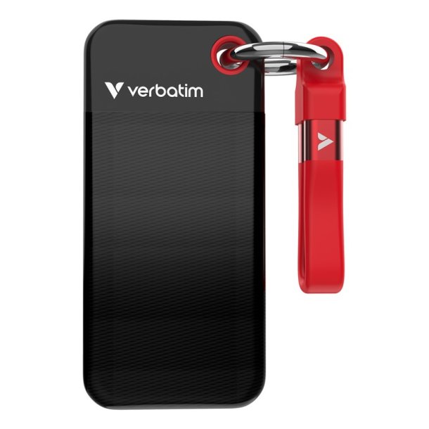Verbatim - Pocket SSD USB 3.2 Gen 2 128GB Sort/Red - M.2 - 128 GB - 1000 MB/s - USB Type-C - 3.2 Gen 2 (3.1 Gen 2) - 10