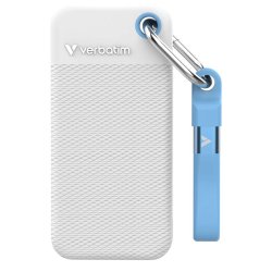 Verbatim - Pocket SSD USB 3.2 Gen 2 128GB White/Light Blue incl. two rubber sleeves - M.2 - 128 GB - 1000 MB/s - USB Typ