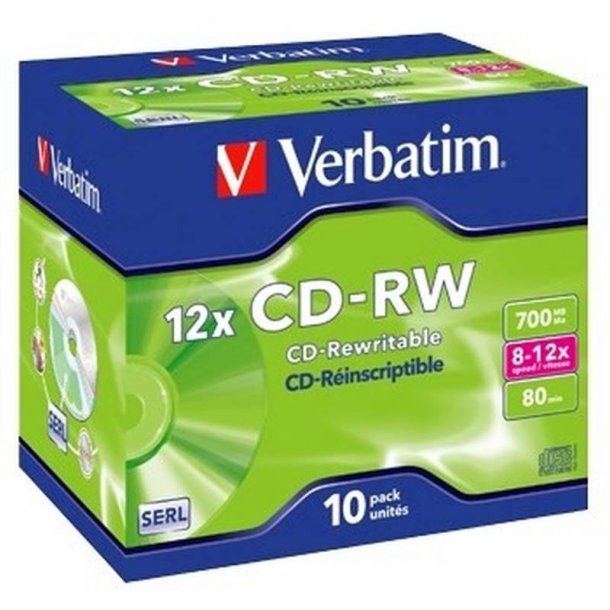 Verbatim CD-RW - DataLifePlus - 8-12X - High Speed - 10 stk.