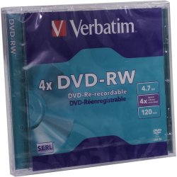 Verbatim - VB-DMW44JC - 4.7 GB - DVD-RW - 120 mm - 1 pc(s) - 4x - 120 min