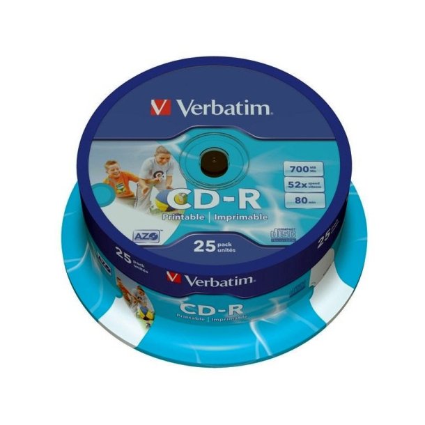 Verbatim CD-R - AZO - 52X - Printable - spindel - 25 stk.