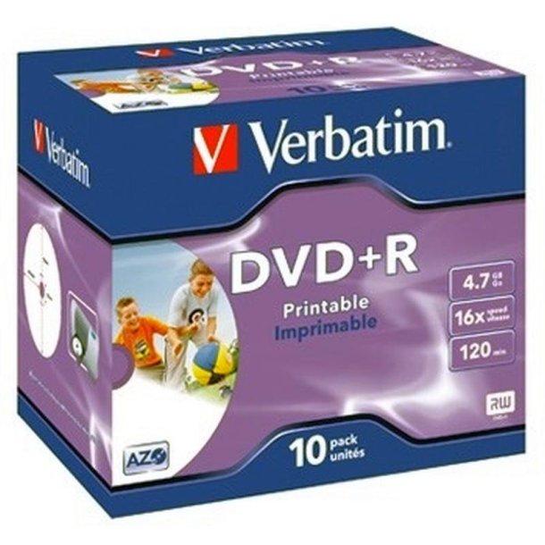 Verbatim DVD+R - 16x - 4,7GB - printable - 10 stk.