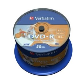 Verbatim DVD-R - 16x - 4,7GB - printable - spindel - BULK - 50 stk.