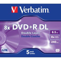 Verbatim - VB-DPD55JC - 8.5 GB - DVD+R DL - 120 mm - 5 pc(s) - 8x - 240 min