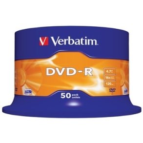 Verbatim DVD-R - 16x - 4,7GB - spindel - 50 stk.