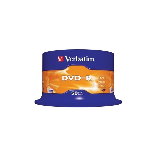 Verbatim DVD-R - 16x - 4,7GB - spindel - 50 stk.