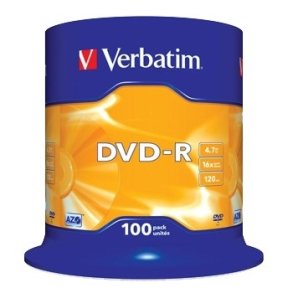 Verbatim DVD-R - 16x - 4,7GB - spindel - 100 stk.
