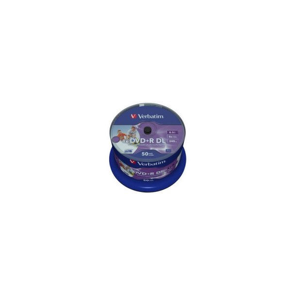 Verbatim - DVD+R Double Layer Wide Inkjet Printable 8x - 8.5 GB - DVD-R - 120 mm - 50 pc(s) - 240 min - 8x