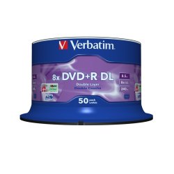 Verbatim - DVD+R Double Layer 8x Matt Silver 50pk Spindle - 8.5 GB - DVD+R DL - 120 mm - 50 pc(s) - 8x - Spindle