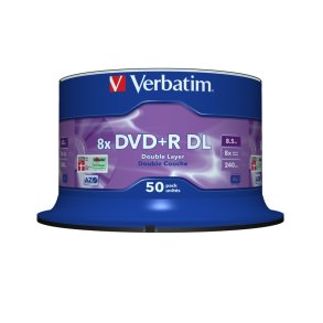 Verbatim - DVD+R Double Layer 8x Matt Silver 50pk Spindle - 8.5 GB - DVD+R DL - 120 mm - 50 pc(s) - 8x - Spindle