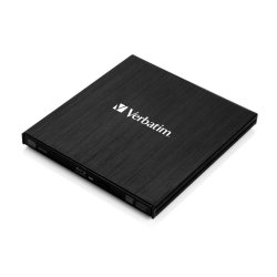 Verbatim - External Slimline - Black - Slot - Desktop/Laptop - Blu-Ray RW - USB 3.2 Gen 1 (3.1 Gen 1) - 145 mm