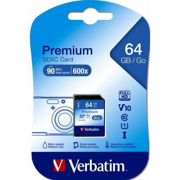 Verbatim SXHC kort - 64GB - Class 10