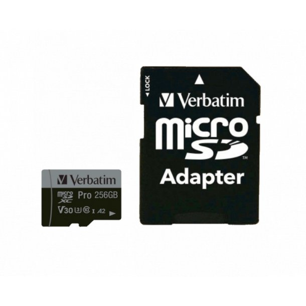 Verbatim MicroSDXC hukommelseskort - 256 GB - UHS-I Klasse 10