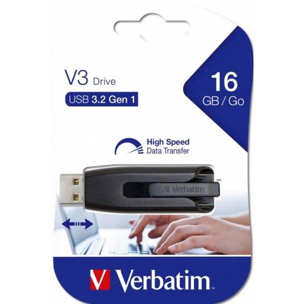 Verbatim Store &acute;N&acute; Go - USB 3.0 - SuperSpeed - V3 - 16GB - sort