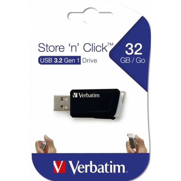 Verbatim Store &acute;N&acute; Click - USB Drive - 32GB - sort