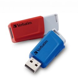 Verbatim Store &acute;N&acute; Click - USB Drive - 32GB - Rd/Bl - 2 stk.