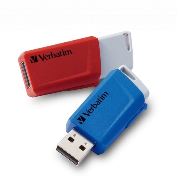 Verbatim Store &acute;N&acute; Click - USB Drive - 32GB - Rd/Bl - 2 stk.