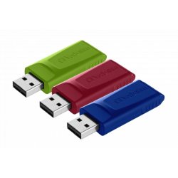 Verbatim Store &acute;N&acute; Go - Slider - USB Drive - 16GB - Rd/Bl/Grn - 3 stk.