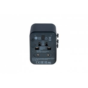Verbatim Universal Travel Adapter - UTA-02 - 1xAC + 1xUSB + 1xType-C (PD20W) - Sort