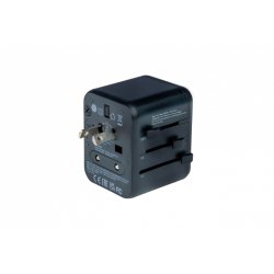 Verbatim Universal Travel Adapter - UTA-02 - 1xAC + 1xUSB + 1xType-C (PD20W) - Sort