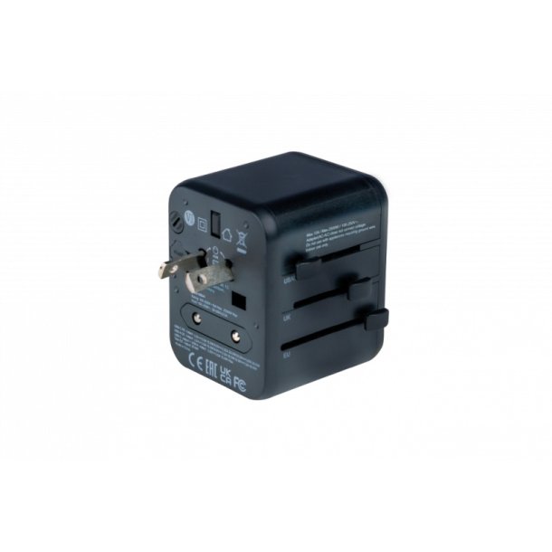 Verbatim Universal Travel Adapter - UTA-02 - 1xAC + 1xUSB + 1xType-C (PD20W) - Sort
