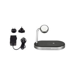 Verbatim WCS-02 Trdlse oplader - 3-i-1 - Universel USB - hurtig opladning - Indendrs- Sort