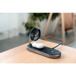 Verbatim WCS-03 Trdlse oplader - 3-i-1 - Universel USB - hurtig opladning - Indendrs- Sort