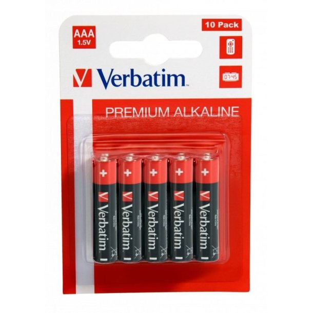 Verbatim Batteri - Alkaline - AAA/LR03 - Pakke med 10 stk.