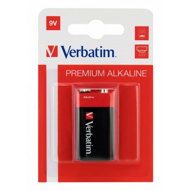 Verbatim Batteri - Alkaline - 9V/6LF22 - Pakke med 1 stk.