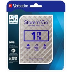Verbatim Store &acute;N&acute; Go - 1TB - Harddisk - 2,5'' - USB 3.0 - Silver - (Gen.2)