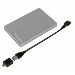 Verbatim Store &acute;N&acute; Go - ALU - Slim - 2.5&#148; Ekstern Hard disk - 1TB - Silver