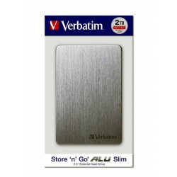 Verbatim Store &acute;N&acute; Go - ALU - Slim - 2.5&#148; Ekstern Hard disk - 2TB - Space - Grey