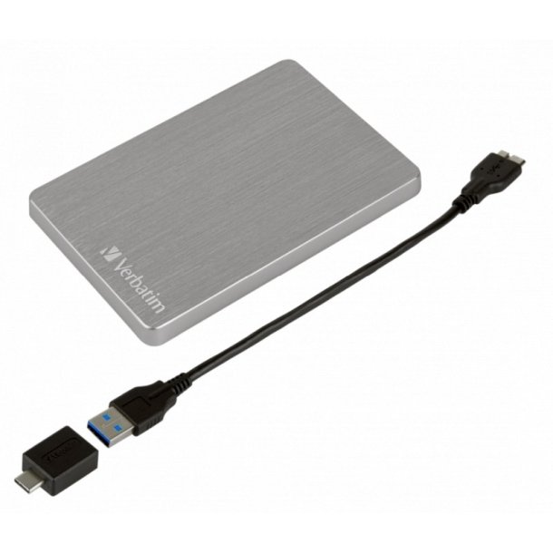 Verbatim Store &acute;N&acute; Go - ALU - Slim - 2.5&#148; Ekstern Hard disk - 2TB - Silver