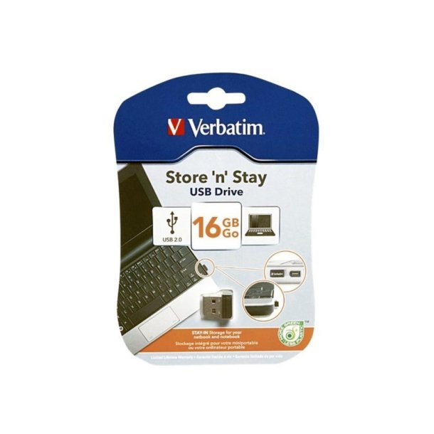 Verbatim Store &acute;N&acute; Stay - USB 2.0 - Nano - 16GB - sort