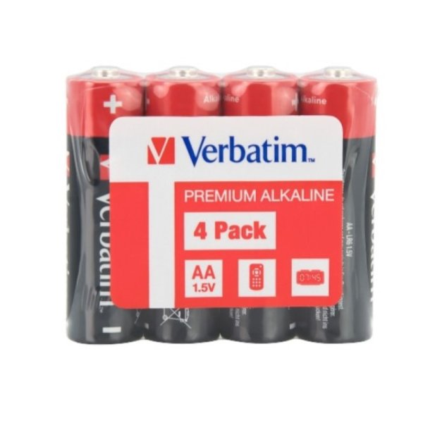 Verbatim Alkaline Batteri - AA - Pakke med 4 stk.