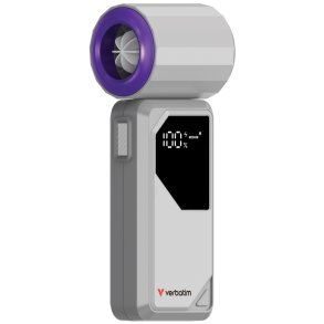 Verbatim Cool�n�Go Icetouch H�ndholdt Fan - Gr� og lilla h�ndventilator