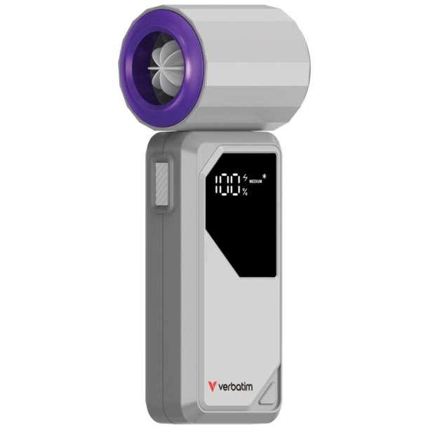 Verbatim Cool�n�Go Icetouch H�ndholdt Fan - Gr� og lilla h�ndventilator