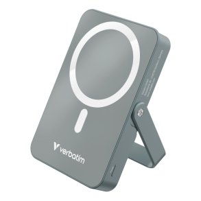 Verbatim Powerbank - Charge 'N' Go med - Stand Magnetic Wireless 10000Mah - Grey 