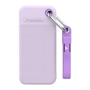 Verbatim Ekstern harddisk Pocket SSD USB 3.2 Gen 2 2TB Lilla inkl. to gummihylstre 