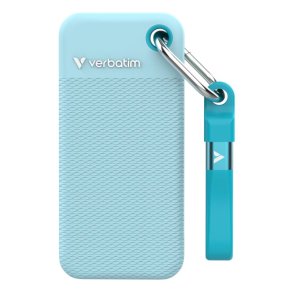 Verbatim Ekstern harddisk Pocket SSD USB 3.2 Gen 2 2TB Polarbl� inkl. to gummihylstre 