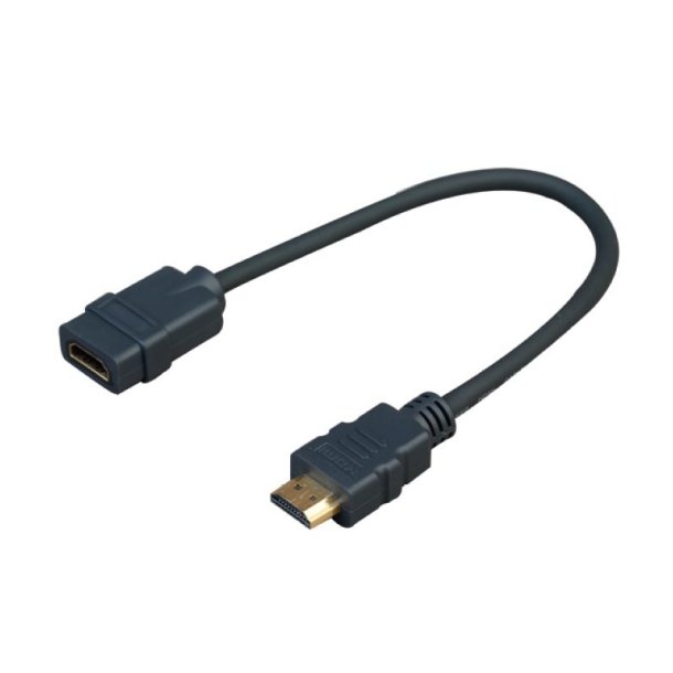 Vivolink - Pro HDMI Male/Female 0,2m - 0.2 m - HDMI Type A (Standard) - Male - Female - Straight - Black