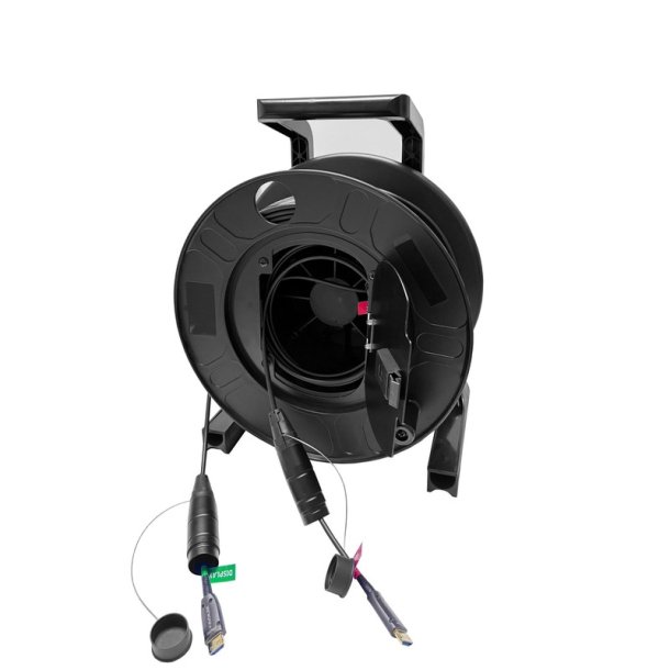 Vivolink - 50m OPTIC HDMI 4K Amored cable on drum - 50 m - HDMI Type A (Standard) - Male - Straight - Black - 2.0