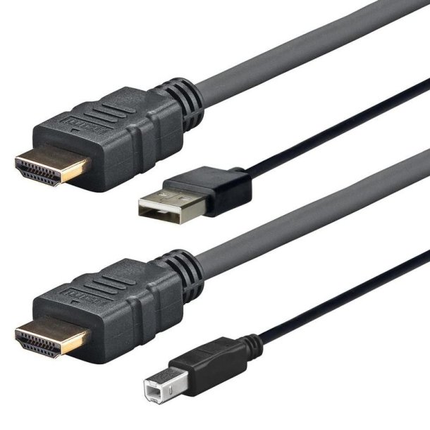 Vivolink - PRO HDMI W/USB 2.0 A/B AMP - 2 m - Male - Straight - Black - 2.0 - 4096 x 2160