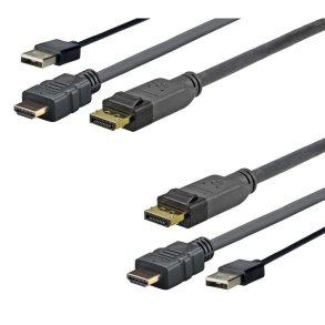 Vivolink - PROHDMIUSBDP5 - Straight - Gold - 5 m - DisplayPort - HDMI + USB - Male