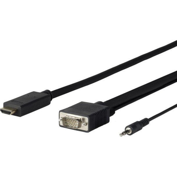 Vivolink - PROHDMIVGA5 - Straight - Gold - 3.5 mm (1/8") - 5 m - HDMI Type A (Standard) - VGA (D-Sub) + 3.5mm