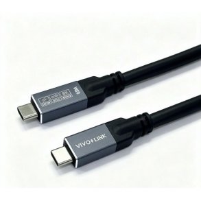 Vivolink - USB-C to USB-C Cable 0.5m - USB4, 40Gbps, 100W PD, 8K, Enterprise-tested - USB4 Gen 2x2 - USB C - Male - Stra