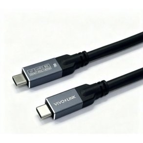 Vivolink - USB-C to USB-C Cable 1m - USB4, 40Gbps, 100W PD, 8K, Enterprise-tested - USB4 Gen 2x2 - USB C - Male - Straig