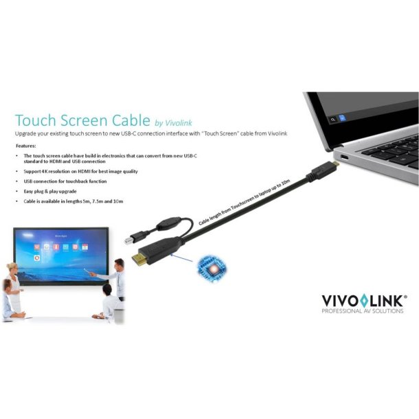 Vivolink - PROUSBCHDMIUSBB10 - USB 3.2 Gen 1 (3.1 Gen 1) - USB C - Male - Straight - Plastic - 5000 Mbit/s
