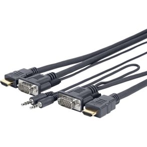 Vivolink - PROVGAHDMIFLY7 - Straight - Gold - 5 m - VGA (D-Sub) + 3.5mm - HDMI Type A (Standard) - Male
