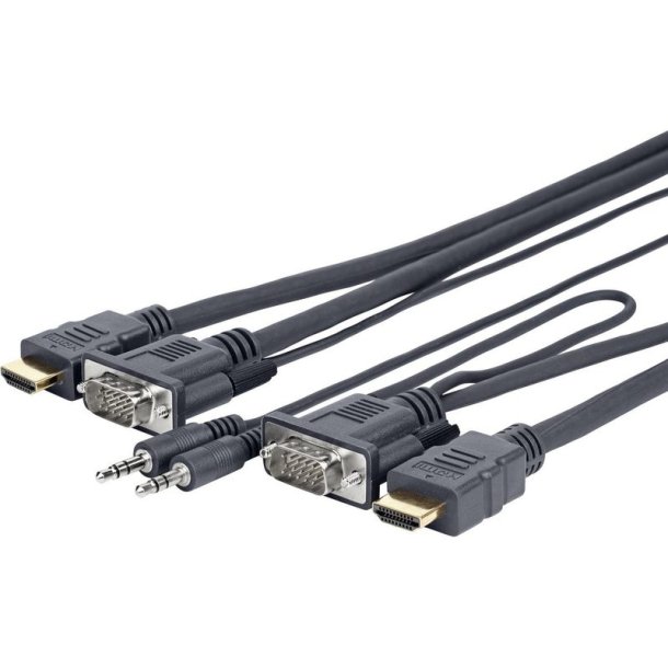 Vivolink - PROVGAHDMIFLY7 - Straight - Gold - 5 m - VGA (D-Sub) + 3.5mm - HDMI Type A (Standard) - Male
